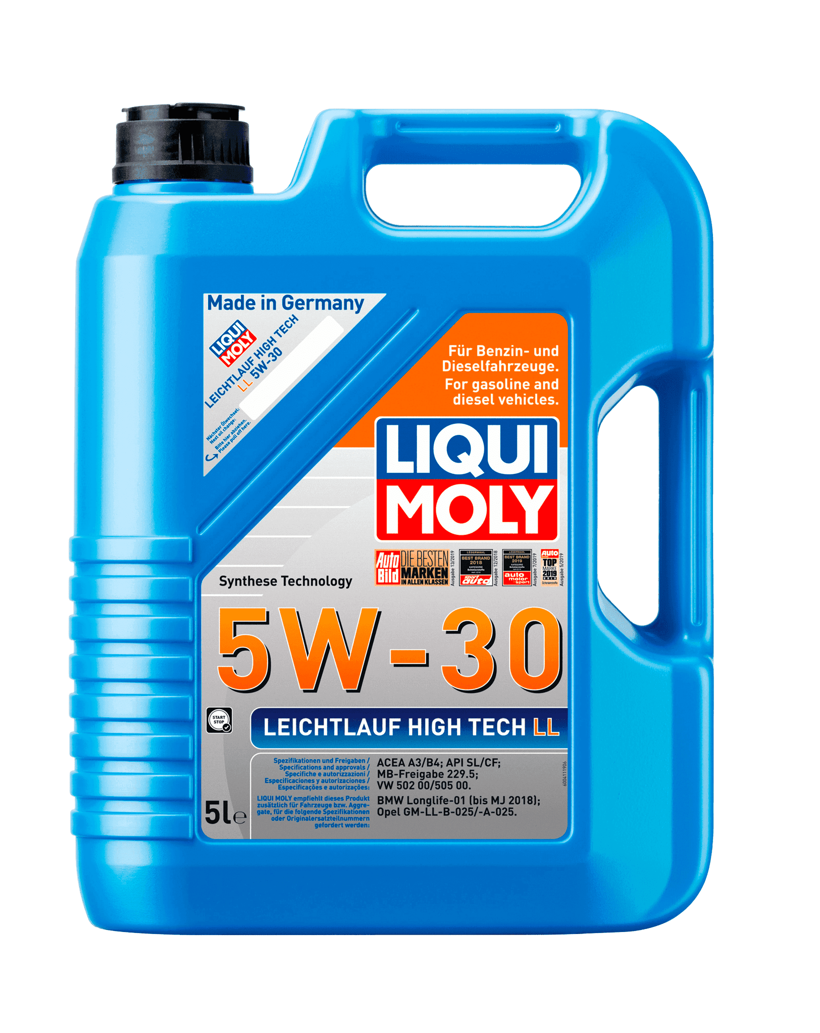 Моторное масло Liqui Moly Leichtlauf High Tech LL 5W-30, 5л (LiquiMoly: 39007)